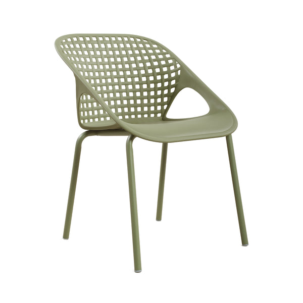 English Elm Eldred Outdoor Stackable Dining Chairs Set of 2 Uv Resistant Patio Seating Sage Green N776P390454G