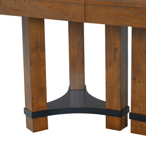 English Elm Topmax Rustic Acacia Extendable Dining Set Seats Eight with Upholstered Chairs SP000064AAD
