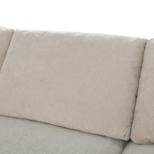 English Elm U_style Seven Seat Modular Sectional Chenille Sofa with Ottoman Pine Frame Living Room Beige WY000469AAA