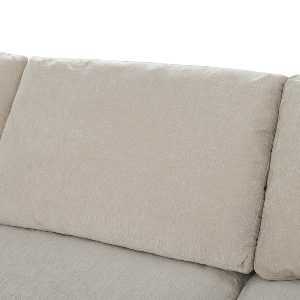 English Elm U_style Seven Seat Modular Sectional Chenille Sofa with Ottoman Pine Frame Living Room Beige WY000469AAA