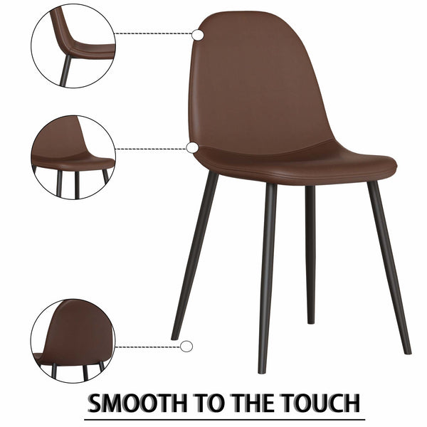 English Elm 55" Modern Mdf Wood Dining Table & 4 Saddle Leather Chairs Set - Eco-Friendly, Stylish & Durable! W2189S00712