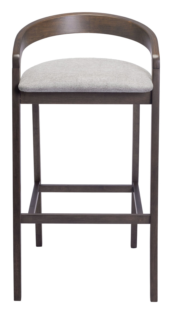 Zuo Modern Troy Barstool Set Of 2 In Dove Gray & Espresso - Chic, Comfortable Design For Modern Spaces Gray 100% Polyester,Rubberwood 110400-zuo-modern