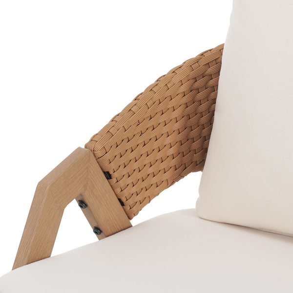 English Elm Christopher Knight Home® - Patio Weather-Resistant Wicker Chairs with Removable Water-Repellent Cushions, Durable Steel Frame Set Teak,White 39.5 L x 27 W x 16.5 H N776P271809B