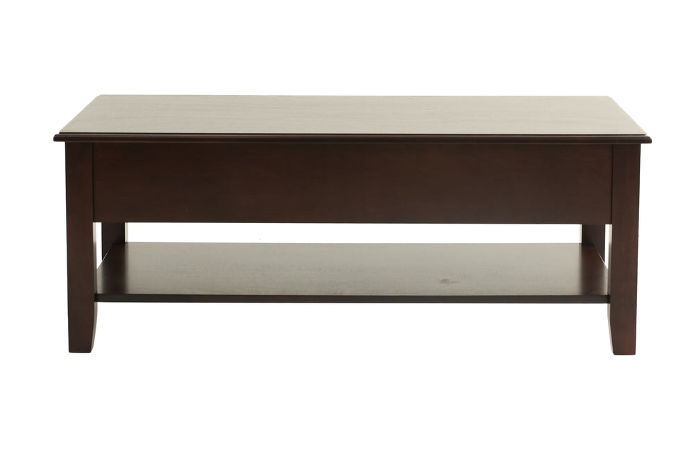 English Elm Classic Modern wooden coffee table with Ogumi veneer top, drawers & lower shelf for stylish storage Antique Black,Espresso 28 L x 10 W x 51 H B011P395606