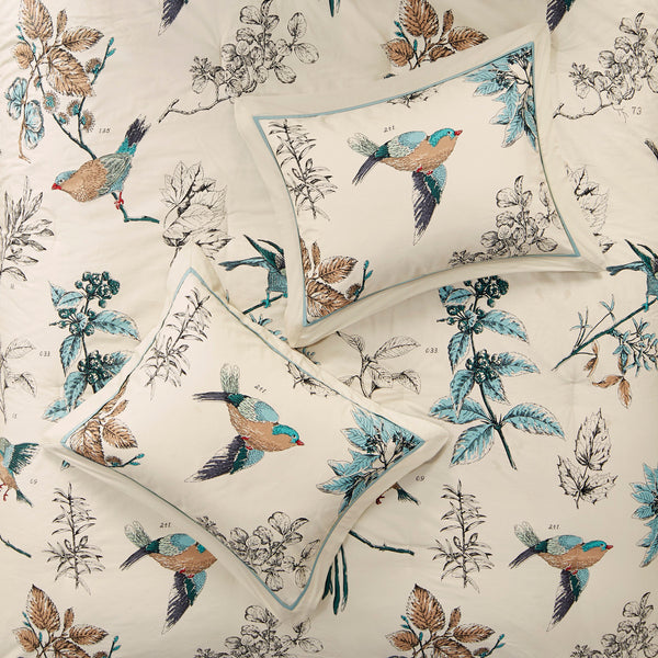 English Elm 7 Madison Park Quincy 7 Piece Comforter Set Cotton Twill Leaf & Bird Print OEKO‑TEX Queen Bedding Collection Multicolor 23.62 L x 18.9 W x 15.35 H B03597224