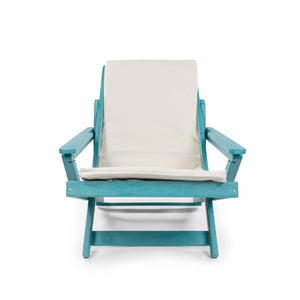 English Elm Pinecrest Outdoor Folding Lounge Chair Recycled Hdpe Reclining Patio Seat with Cushion Teal B2745P409693