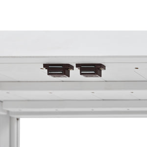 English Elm TOPMAX Mini Cold Frame Greenhouse with Fir Wood, Polycarbonate Doors, Raised Bed & Removable Wheels White N717P229026K