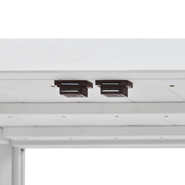 English Elm TOPMAX Mini Cold Frame Greenhouse with Fir Wood, Polycarbonate Doors, Raised Bed & Removable Wheels White N717P229026K