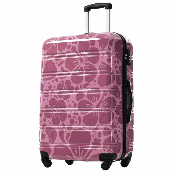 English Elm Hardshell Polycarbonate Luggage Set Three Piece Tsa Lock Spinner Travel Suitcases Pink Purple N732P306618H