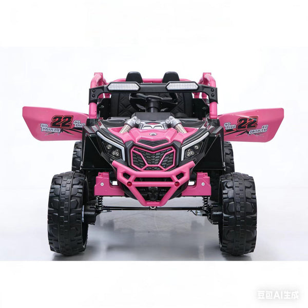 English Elm 24v Kids Ride on Utv with Parental Remote Independent Suspension and Bluetooth Audio Magenta W3662P456698