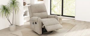 English Elm Manual Recliner Swivel Rocker Massage Chair Chenille Nursery and Living Room Seat Oatmeal N763P347287O