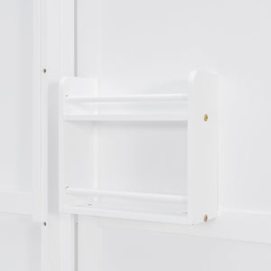 English Elm Rotating Murphy Wall Bed with Convertible Desk Dual Side Shelves Full Size Mdf Cabinet White LP000961AAK