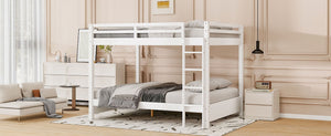 English Elm Wood Queen Size Bunk Bed With Ladder - Sturdy, Space-Saving Design For Modern Bedrooms & Guests N7090004007K-GIGA