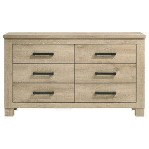 English Elm Sansome Six Drawer Weathered Oak Dresser with Bronze Pulls for Modern Farmhouse Bedrooms B062P447951
