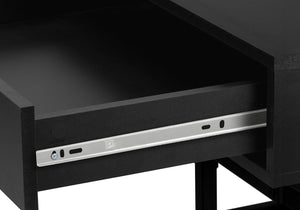 English Elm Computer Desk For Home Office - Modern Black Laminate & Metal, Space-Saving With Storage Drawers B2710P219842