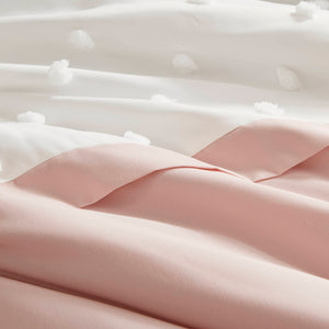 English Elm 3 Pcs King/Cal King Modern Colorblock Jacquard Comforter Set In Pink - Soft, Stylish & Easy Care B035P319870