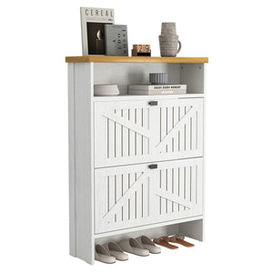 English Elm Multi-Functional Four-Layer Mdf Shoe Cabinet - Modern Minimalist Storage For Entryway Organization W3226P279088