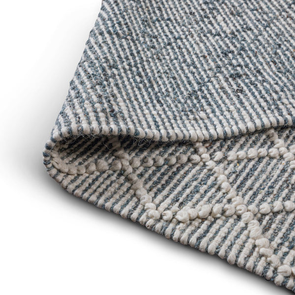 English Elm Ogden Ivory 6x9 Area Rug - Handwoven Wool Blend Diamond Pattern with Teal Accents & Fringe Pad Recommend B136P188390