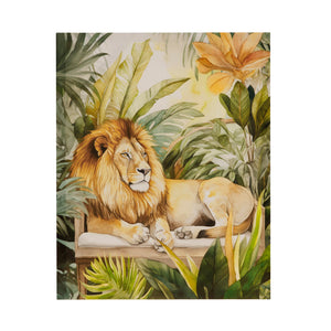 Madison Park Jungle Feline Transitional Jungle Lion Canvas Wall Art MP95C-0336 Lion Green Multi