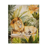 Jungle Feline Transitional Jungle Lion Canvas Wall Art