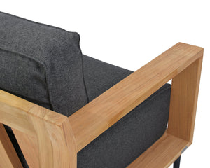 Sunpan Cagliari Sofa - Modern Outdoor Retreat with Durable Teak Wood Frame and Weather-Resistant Cushions Gracebay Grey