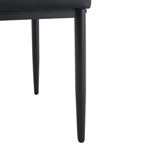 English Elm Set of 3 Ergonomic Pu Leather Dining Chairs with Metal Frame and Foam Cushion W1151P442911