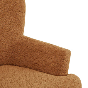 English Elm Christopher Knight Home® - Gerald Boucle Upholstered Club Chair with Tapered Birch Legs, Tonal Piping and Cozy Texture Caramel 33 L x 32.75 W x 30 H N776P243523Y