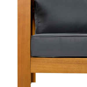 English Elm Christopher Knight Home® - Patio Conversation Set - Elegant Acacia Wood Chairs & Teak-Finish Side Table With Cushions, Outdoor Comfort N770P264304G_N770P313252L