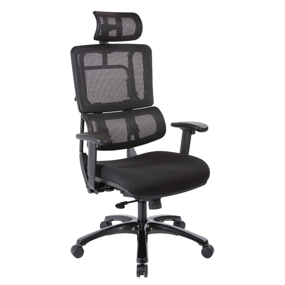 OSP Home Furnishings Vertical Mesh Back Ergonomic Office Chair with Lumbar Support and Synchro Tilt 99663BHRB-30
