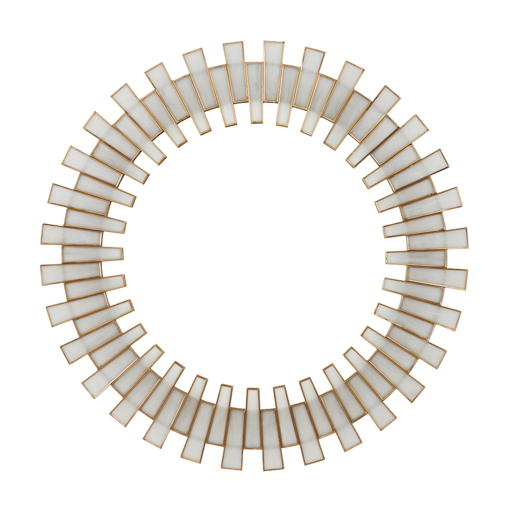 Glasdele Round Mirror - Elegant Antique Brass Edging with Frosted Glass, Perfect for Contemporary Spaces