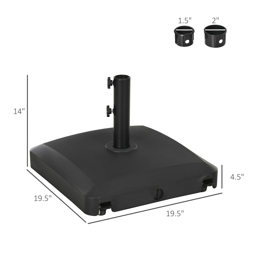 English Elm Metal Powder Coated Square Patio Umbrella Base 41 Pound Weighted Outdoor Stand T3971P426199