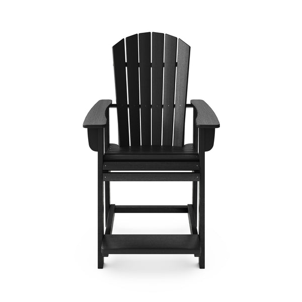 English Elm Adirondack Hdpe Poly Lumber Counter Chair Ergonomic Outdoor Stool for Patio Dining Black B195P198788