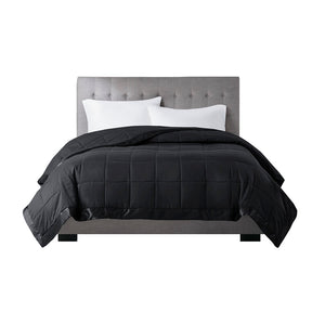 Madison Park Windom Casual Lightweight Down Alternative Blanket with Satin Trim MP51-8501 Black