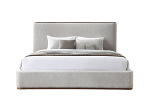 English Elm Orane Fully Upholstered Eastern King Bed Gray Fabric Modern Low Profile Bedroom B2756S00020