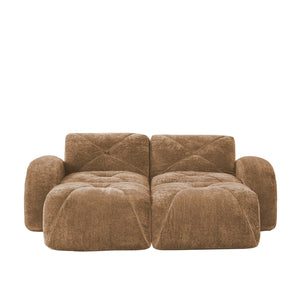 English Elm U-shaped Modular Velvet Sectional Sofa Tufted Cloud Foam Seating with Movable Ottoman W714S01596