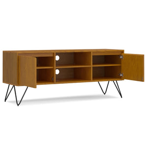 English Elm Hunter Tv Media Stand - Stylish Oak Veneer With Industrial Design, Storage & Cable Management B136P158735