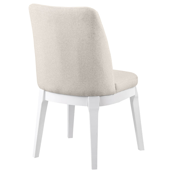 English Elm Rupert Beige Upholstered Dining Side Chair Set of 2 — Tall Curved Back, Plush Padded Seats, Neutral Elegance B062P299820
