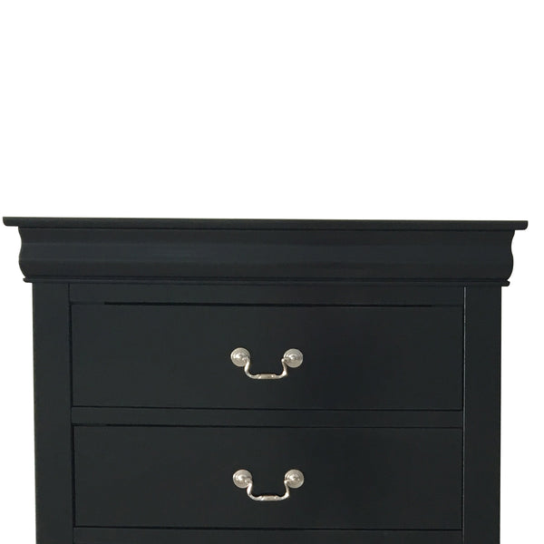English Elm Black 5-Drawer Chest with Sleek Black Finish, Smooth Pull Handles, Ample Storage for Organized Rooms B062P209041