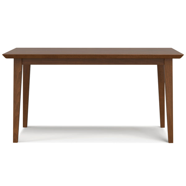 English Elm Colby Solid Wood Dining Table with Tapered Legs, 6-Seater Rectangular Top, Durable Lacquer Finish Walnut B136P203498