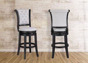 English Elm 2Pc Swivel Pub Stools - Comfortable Counter Height Chairs With Nailhead Trim For Modern Interiors B011P262360