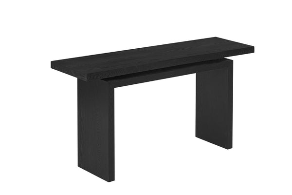 English Elm U_Style Modern Ash Veneer Console Table - Sleek, Minimalist Design For Entryway & Living Room Décor N711P241324B-GIGA