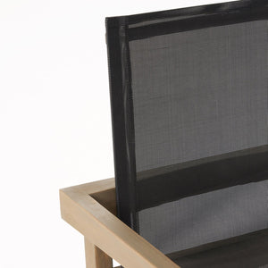 English Elm Christopher Knight Home® - BELFAST Outdoor Dining Chair Set of 2 with Acacia Wood Frame, Black Mesh Seats, Durable Weather-Resistant Design Grey 63256.00GRY