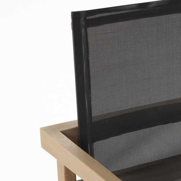 English Elm Christopher Knight Home® - BELFAST Outdoor Dining Chair Set of 2 with Acacia Wood Frame, Black Mesh Seats, Durable Weather-Resistant Design Grey 63256.00GRY