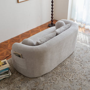 English Elm Sofa-in-a-box, Chenille Loveseat Frameless Foam 2 Seater for Modern Living Spaces Gray W668P381895