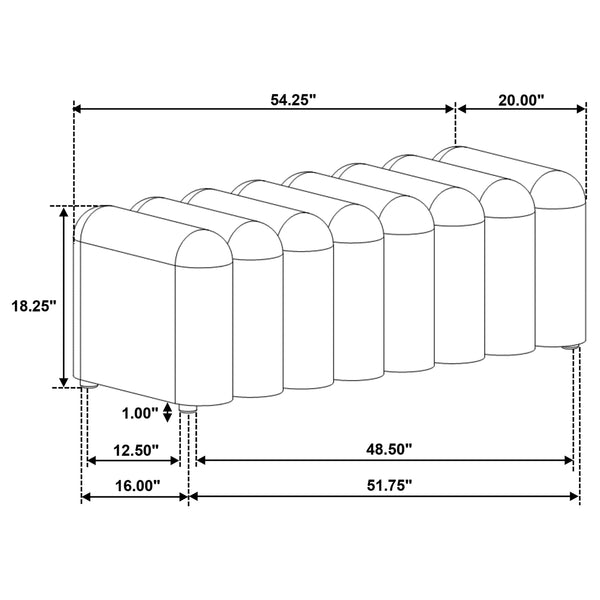 English Elm DelSur Mustard Yellow Upholstered Tufted Accent Bench — Curved Backless Design, Plush Modern Seating Elegance B062P299968