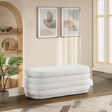 OSP Home Furnishings Clifford Storage Bench Parchment Sherpa