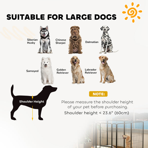English Elm 39 Inch 8 Panel Steel Exercise Pen Heavy Gauge Wire Enclosure for Dogs Indoor Outdoor T3971P406305