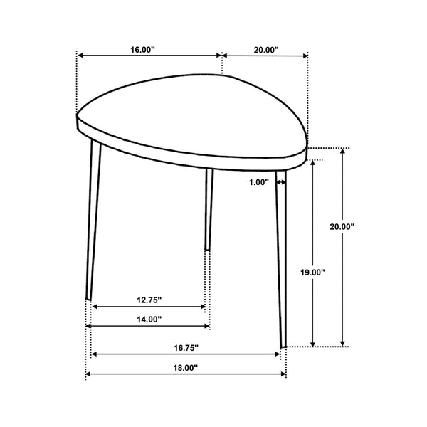 English Elm Triangular Solid Wood End Table - Contemporary Black Mango Design For Modern Living Spaces B016P373006-GIGA