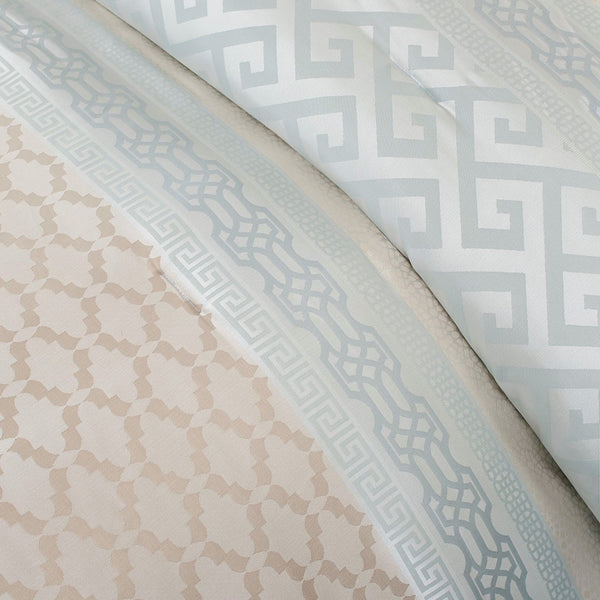 English Elm 7 Piece Comforter Set Aqua King - Elegant Jacquard Design With Decorative Pillows For A Cozy Bedroom Retreat B03596853