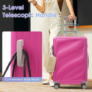 English Elm Luggage 3 Piece Hardshell Abs Set with Spinner Wheels Tsa Lock Travel Ready Pink N730P304620P